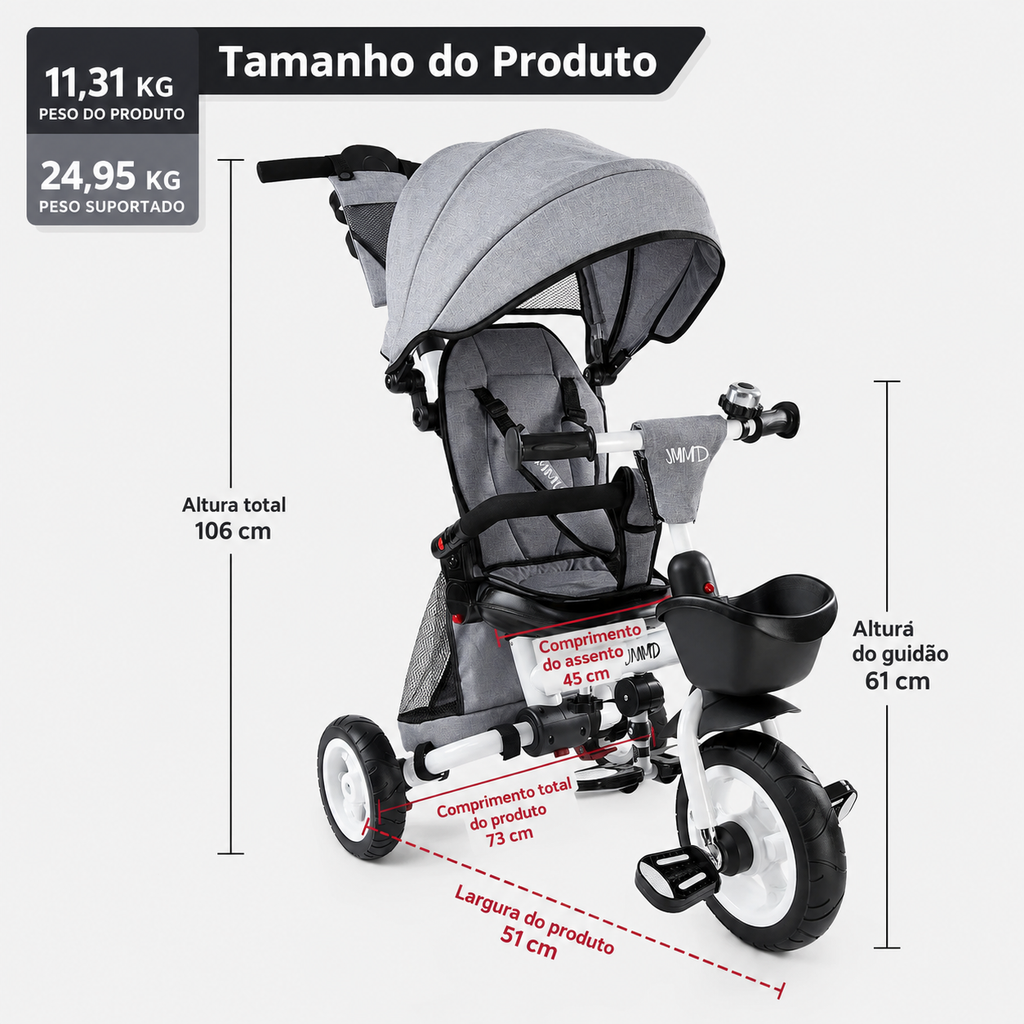 Triciclo Familiar 8 em 1